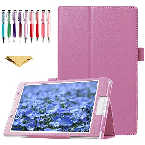 QYiD Hülle für Sony Xperia Z Tablet, Flip Leather Schutzhülle Etui Tablet Tasche mit Standfunktion für Sony Xperia Tablet Z - 10.1 Zoll Tablet, Rosa von QYiiD