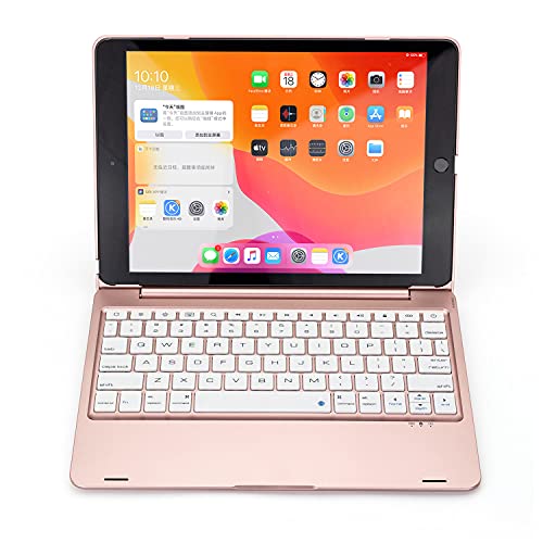 QYiD Tastatur Hülle 9.7 für iPad 2018 (6th Gen) - 2017 (5th Gen) - iPad Pro 9.7 - iPad Air 2 & 1, Bluetooth Tastatur mit 130° Smart Folio Hard Back Cover, Ultra Slim, Auto Wake & Sleep, Rosegold von QYiiD