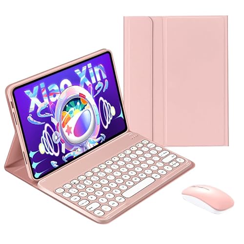 QYiiD Tastaturhülle mit Maus für Lenovo Tab P11 Plus 2021 / Tab P11 2020 11 Zoll (Modell: TB-J606F TB-J606X TB-J616F), Folio Slim Smart Keyboard Case Cover mit niedlicher runder Taste, kabellose von QYiiD