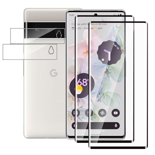 QZJinch 2+2 Stück,Panzer Schutz Glas für Google Pixel 6 Pro,3D-Vollabdeckung,9H-Härte,Anti-Öl,Anti-Fingerabdruck,HD Schutzglas,Bläschenfrei，High Sensitivity von QZJinch