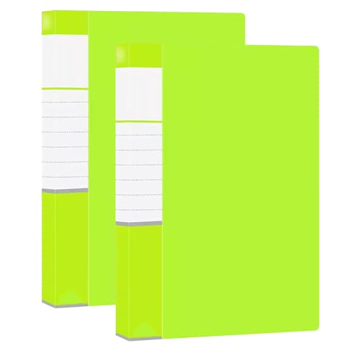 Display-Ordner, 2er-Pack Präsentationsmappen, 60 Hüllen, A4-Anzeigebuchdokumente, transparente Ordner mit transparenten Taschen, Präsentationsmappe(Green) von QZLNONTK