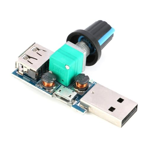 Einstellbarer USB Lüfter Lautstärkeregler 5 W USB Lüfter Lautstärkegeschwindigkeit Stufenloser Reglermodul Geschwindigkeitsregler 4–12 V von Qaonsciug