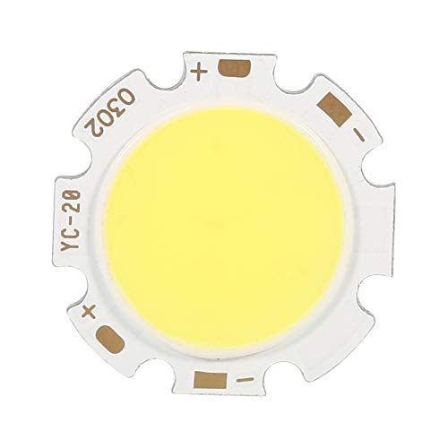 10 Stück Cob-LED-Chips, Gute Wärmeleistung und Geringerer Leistungsverlust. Leicht zu Handhabende, Runde Cob-LED-3-W-Hochleistungs-LED-Chip-Lampenlampe (Weiß 6500K) von Qcwwy