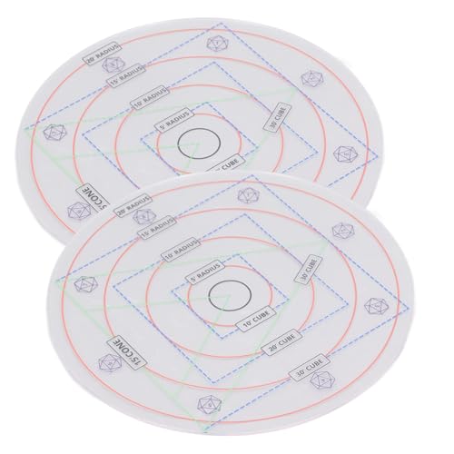 AOE-Schadensvorlage, Einfache Ansicht, AOE-Schadensvorlage, Stabiler Zauber, 2 Stück, Transparent für DM-Bildschirm von Qcwwy