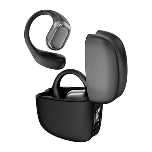 Qerwsdty T371 Kabellose Clip-On-Ohrhörer Lange Akkulaufzeit Geräuschunterdrückung Großes LED-Digitaldisplay Over-Ear-Kopfhörer von Qerwsdty