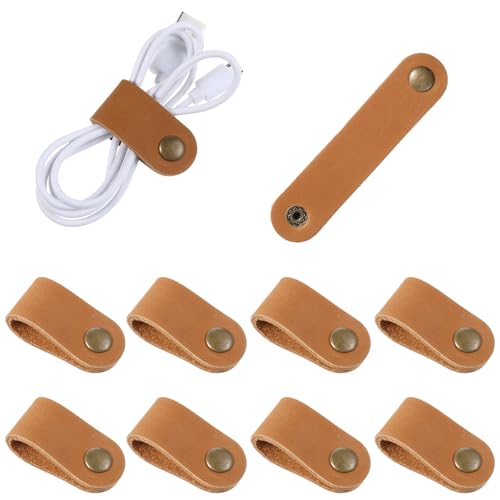 10 x Leder-Kabel-Organizer, wiederverwendbare Kabelbinder, Clips, Kabelbinder, Kopfhörer, USB-Halter, Reise-Organizer, Mehrzweck-Aufwickler, Halter, Ladekabel, USB-Halter, Schnappverschluss 10 x Leder-Kabel-Organizer, wiederverwendbare Kabelbinder, Clips, Kabelbinder, Kopfhörer, USB-Halter, Reise-Organizer, Mehrzweck-Aufwickler, Halter, Ladekabel, USB-Halter, Schnappverschluss von QfwdfcTrenz