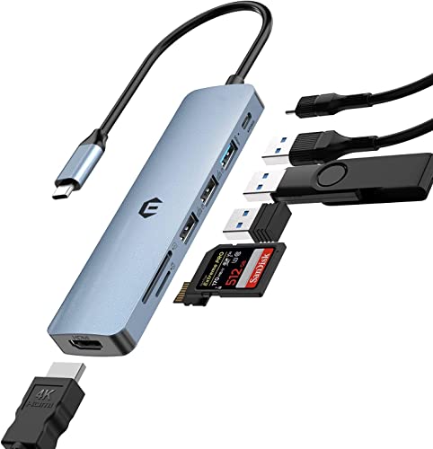 Hub USB C Avec écran HDMI 4K, Adaptateur USB C 7 en 1 Avec USB 3.0, USB 2.0 x 2, SD/TF, 100 W PD Pour MacBook Pro, MacBook Air, Dell XPS, Lenovo Thinkpad, HP Ordinateurs Portables et Autres von Qhou
