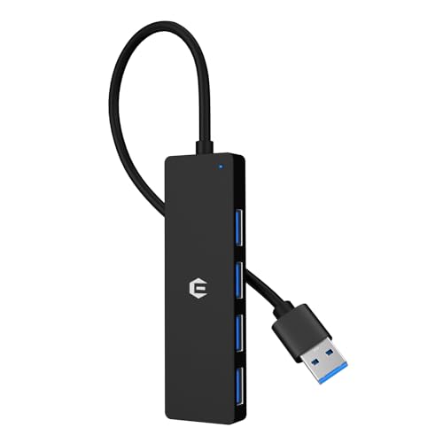 Qhou USB C Hub, 4 in 1 USB 3.0 USB Verteiler Kompatibel mit Drucker, Laptop, Mac Mini, Ultra Slim Multiport Adapter USB C Multiport mit Schnelle Datenübertragung von Qhou