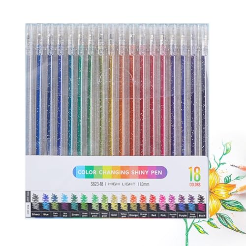 Qhvynpo Glitzer-Gelstifte Glitzer, Glitzer-Gelstifte -funkelnde Gel-Glitzerstifte,Künstlerbedarf, Gel-Marker-Set für Malbücher für Erwachsene, Journaling, Basteln, Kritzeln, von Qhvynpo