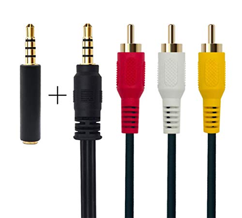 QiCheng & LYS Av Camcorder Video Kabel, 3,5 mm Stecker auf 3 RCA Stecker Stereo Audio Video AUX Kabel für Smartphones MP3 Tablets Lautsprecher Heimkino (3,5 gerade 2,5m) von QiCheng&LYS