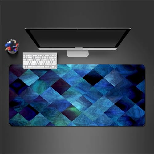 Gaming Mauspad 700x400x3mm Große Büro Schreibtischmatte Mousepad XXL mit rutschfeste Gummibasis für Home Office Gaming Work Verbessert Präzision und Geschwindigkeit (Blaue Zusammenfassung) von QiHon