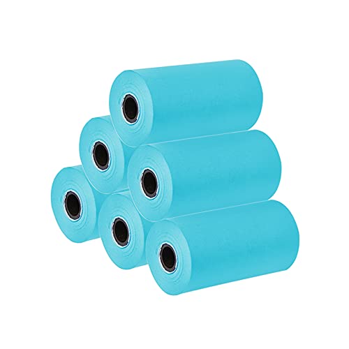 Kassenrolle, Thermopapier, 6 Rollen, Thermopapierrolle, 57 x 30 mm, transparenter Druck für Taschen-Thermodrucker für Mini-Fotodrucker (blau) von QiaoJun