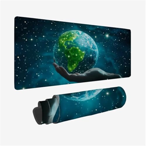 Gaming Mauspad Sternenhimmel Mauspad,Grün Mousepad XXL 1200x600x3mm,Wasserdicht Anti-Rutsch Schreibtischunterlage mit Kantenschutz,Verbessert Präzision und Geschwindigkeit,Gaming Accessories Q1-686 von Qinqhuag