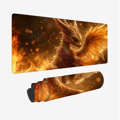 Gaming Mauspad Tier Mauspad, Flügel Mousepad XXL 1200x600x3mm, Wasserdicht Anti-Rutsch Schreibtischunterlage mit Kantenschutz, Verbessert Präzision und Geschwindigkeit, Gaming-Mauspads für PC Q1-520 von Qinqhuag