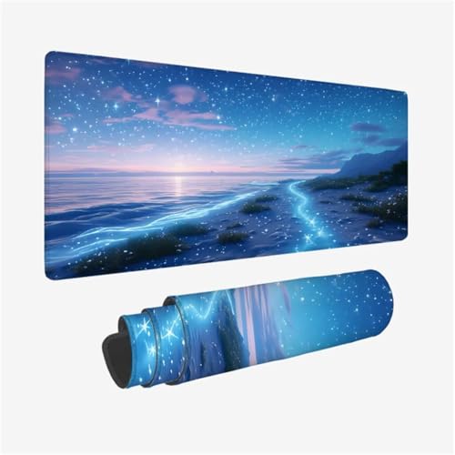 Gaming Mauspad Traum Mauspad,Sternenhimmel Mousepad XXL 1000x500x3mm,Wasserdicht Anti-Rutsch Schreibtischunterlage mit Kantenschutz,Verbessert Präzision und Geschwindigkeit,Gaming Accessories Q1-196 von Qinqhuag