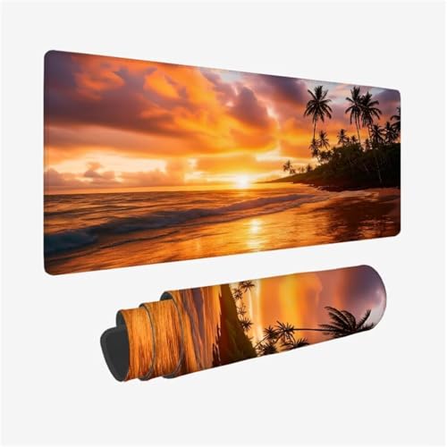 Mauspad XXL 1600x800x3mm,Mousepad Himmel Schreibtischunterlage,Fluss Mauspad Gaming mit Genähten Kanten,Wasserdicht Mouse Pad,Rutschfeste Gummibasis Desk Mat,Gaming Accessories for Desk,Geschenk Q1-73 von Qinqhuag