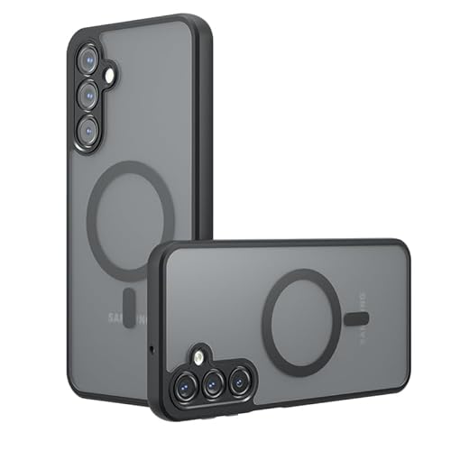 QiongniAN Kompatibel mit Samsung Galaxy A16, kompatibel mit MagSafe, kompatibel mit Samsung Galaxy A16, integrierte magnetische Anti-Shock-Handyhülle, Schwarz von QiongniAN