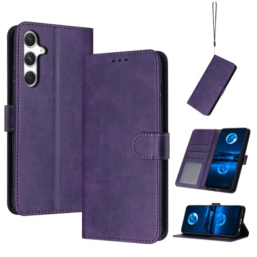 QiongniAN kompatibel mit Samsung Galaxy A56 5G Hülle Leder,kompatibel mit Samsung Galaxy A56 5G Hülle PU Flip-Telefonhülle Purple von QiongniAN