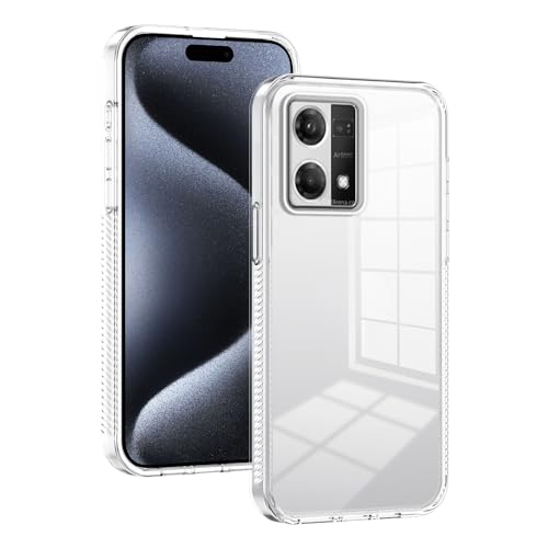 kompatibel mit Oppo F21 Pro 4G Hülle,kompatibel mit Oppo Reno7 4G CPH2363 / F21 Pro 4G CPH2363 CPH2461 Transparente Harte Acryl-PC-Hartschale stoßfeste Schutzhülle White von QiongniAN