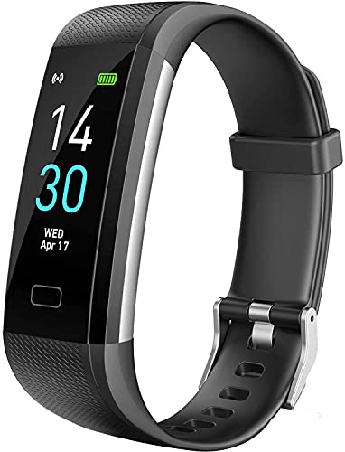 Qisebin Fitness Tracker HR, mit Blutdruck Pulsmesser, Schrittzähler, Schlafmonitor, Kalorienzähler, Vibrationsalarm, Uhr IP68 Wasserdicht, Schwarz (QI-XW-ZNSH01) von Qisebin