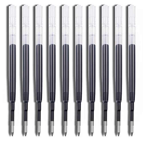 QishGO Universelle Gel-Tintenminen für einziehbaren Stift, 0,5 mm/0,7 mm Spitze, glattes Schreiben, Bürobedarf, Blau, 0,5 mm, Schwarz, 10 Stück von QishGO