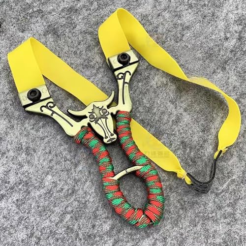 Qiwenr Slingshot Schleuder Kinder, Slingshot Schleuder mit, Slingshot Schleuder Set, Schleuder Set für Sport, mit Schleuder Gummiband, Schleuder mit Gummiband, Schleuder Steinschleuder (Gelb) von Qiwenr