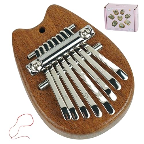 QmjdDymx Kalimba 8 Key Cat -Form Kalimba Daumen Klavier Handheld Finger Piano mit Lanyard & metallketten tragbarem Daumen Klavier für Kinder, Erwachsene, Anfänger, Kalimba Daumen Klavier Keyboards von QmjdDymx