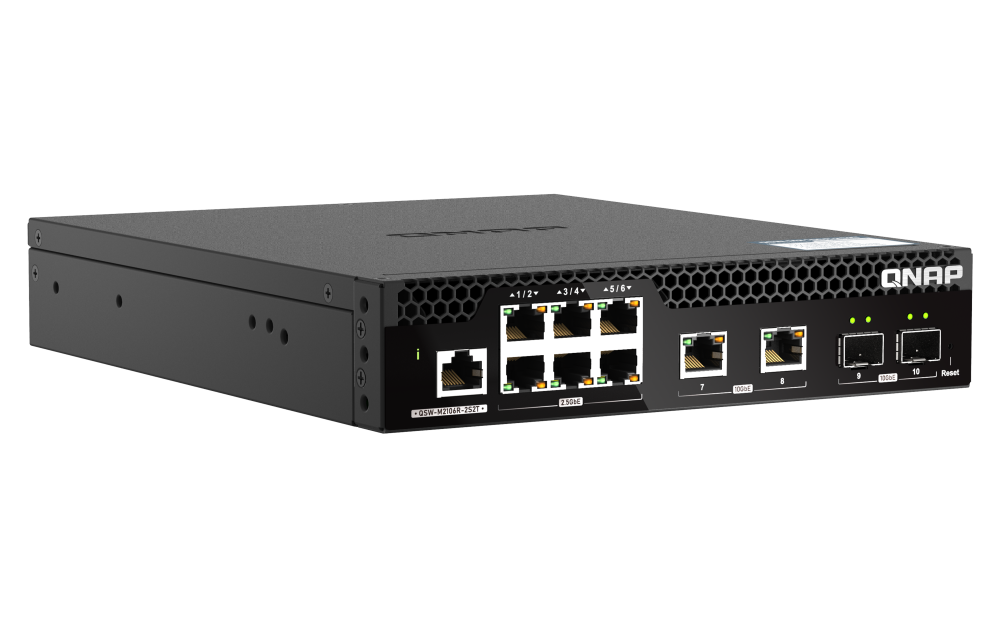 QNAP QSW-M2106R-2S2T Netzwerk-Switch Managed L2 10G Ethernet (100/1000/10000) 1U Schwarz (QSW-M2106R-2S2T) von Qnap