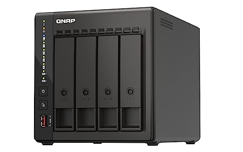 Qnap TS-453E 8G, 4 Bay NAS (Intel® Celeron® J6412 4-Core/4-Thread Prozessor, Turbo bis zu 2,6 GHz, Dual 2,5GbE) 4TB Bundle mit 4x1TB WD RED HDDs von Qnap