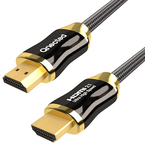 Qnected HDMI 2.1 kabel 2,5 meter | Ultra High Speed | 4K 120Hz & 144Hz, 8K 60Hz Ultra HD | 48 Gbps | Geeignet für PS5, Xbox Series X & S | Kohle Schwarz von Qnected