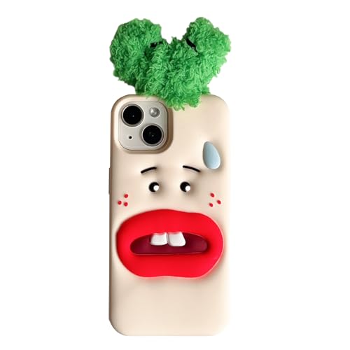 QoKcoahn Hässliche Schutzhülle für iPhone 14, lustige 3D-Cartoon-Schutzhülle für iPhone 14, süßes Kawaii-Design, weiches Silikon, stoßfest, für Damen und Mädchen von QoKcoahn