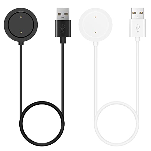 Qoosea 2 Stücke USB Ladekabel kompatibel mit Xiaomi Mi Watch Color Sport / S1 Active - Kabel Charger - Smart Watch Ersatzkabel - Aufladekabel - Schwarz von Qoosea