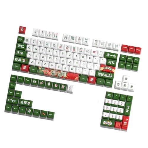 Qsvbeeqj 125-Tasten Mahjong Tastenkappen Set Für Komfortables Tippen Mit Originalhöhe Für Mechanische Tastaturen. Einzigartige Tastenkappen von Qsvbeeqj