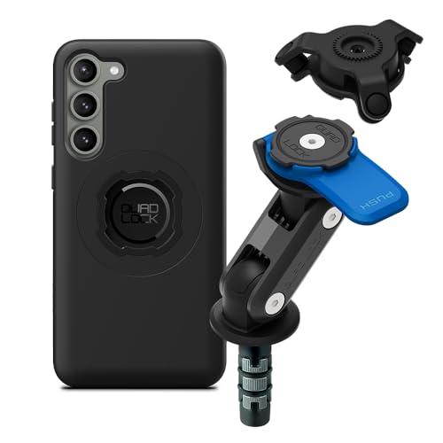 Quad Lock Gabelschaft-Halterung Motorrad Handyhalter Kit mit Vibrationsdämpfer und Galaxy S23+ MAG Handyhülle von Quad Lock