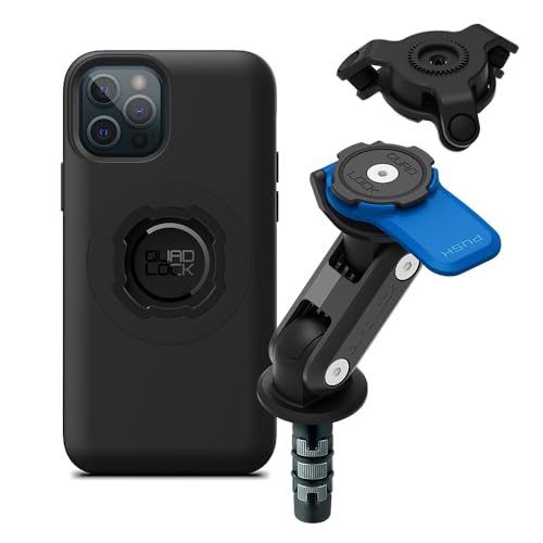 Quad Lock Gabelschaft-Halterung Motorrad Handyhalter Kit mit Vibrationsdämpfer und iPhone 12/12 Pro MAG Handyhülle von Quad Lock