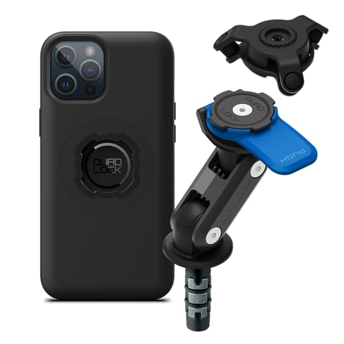 Quad Lock Gabelschaft-Halterung Motorrad Handyhalter Kit mit Vibrationsdämpfer und iPhone 12 Pro Max MAG Handyhülle von Quad Lock