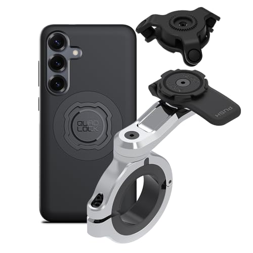 Quad Lock Lenker Handyhalterung PRO Chrom - Groß mit Vibrationsdämpfer und MAG Hülle für Galaxy S25+ von Quad Lock