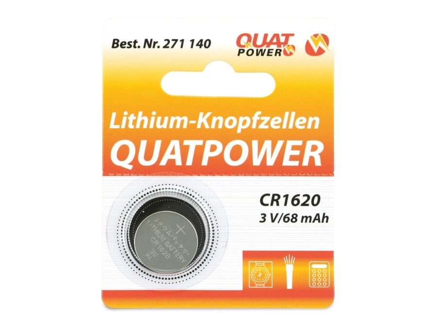 QUATPOWER Lithium-Knopfzellen CR1620 von QuatPower