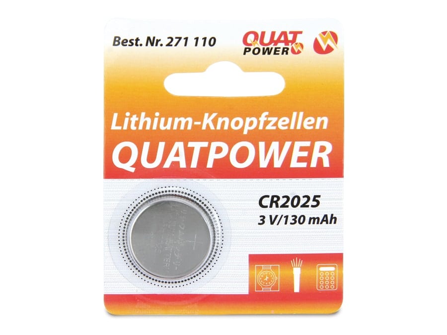 QUATPOWER Lithium-Knopfzellen CR2025 von QuatPower