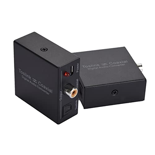 Queen.Y Spdif Koaxial zu Toslink Oder Toslink Optisch zu Koax Digitaler Audiokonverter Bidirektionaler 2-Way Digitaler Audiosignaladapter Schwarz for DVD-Player Speaker Headphone von Queen.Y