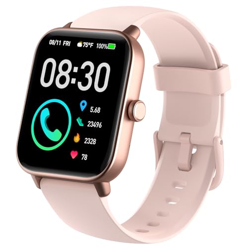 Smartwatch Damen mit Telefon-Uhren Damen digital Watch Fitness Tracker mit ekg Herzfrequenz Bluetooth Schlafmonitor Pulsmesser- Sportuhr Wasserdicht mit Schrittzähler-Armbanduhr für iOS Android(Rosa) von Quican