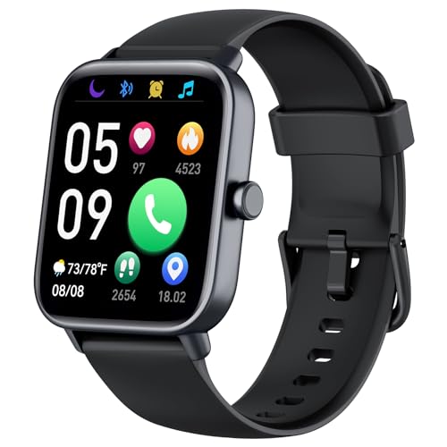 Smartwatch Herren mit Telefon-Uhren Herren Watch Fitness Tracker mit ekg Herzfrequenz Bluetooth Schlafmonitor Pulsmesser- Sportuhr Wasserdicht mit Schrittzähler-Armbanduhr für iOS Android(Schwarz) von Quican