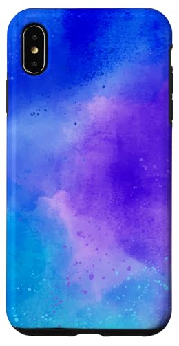 Hülle für iPhone XS Max Blauer lila Aquarell-Hintergrund von Quinn Cafe