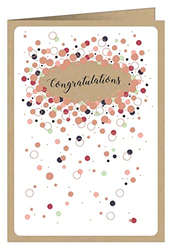 Quire Kupfer-Charm-Karte "Congratulations Dancing Bubbles" von Quire Collections