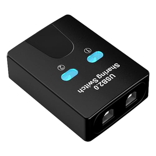 Qurygin USB-Drucker-Sharing-Ausrüstung, USB-Peripherie-Switcher-Adapter-Box-Hub, 2-Port-KVM-Switches USB-Sharer, Platzsparende, kostensparende USB-Drucker-Sharing-Ausrüstung für Tastatur von Qurygin