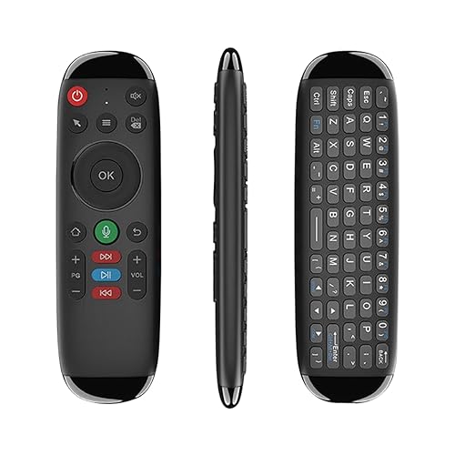 Qusedwey M6 Smart Flying Air Mouse, Kabellose Tastatur, Maus, Mini-Sprachfernbedienung mit Hintergrundbeleuchtung für Android, Laptop, TV-Box, Langlebig, Einfach zu Bedienen, Schwarz von Qusedwey