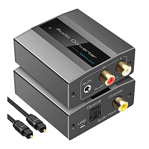 Qusedwey Optisch-zu Konverter Audio-Konverter Digital-Zu-Analog-Audio-Koaxial-zu Adapter 3,5-Mm-AUX mit Optischem Kabel von Qusedwey