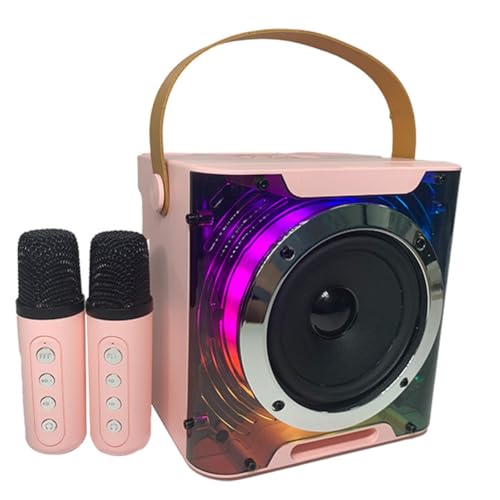 Qussedser High Power Karaoke Bluetooth Lautsprecher Stereo Surround Wireless Subwoofer Musik Rhythmus Licht mit Dual Mikrofon D von Qussedser