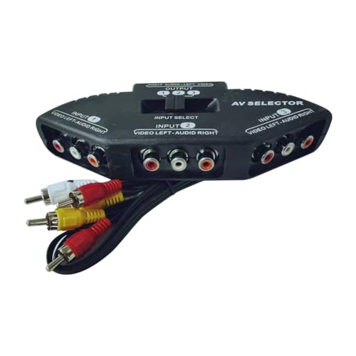 Qweradr 3-Wege Audio Video AV Switch Splitter mit Kabel für X-Box TV, DVD Player, Gerät Switch von Qweradr