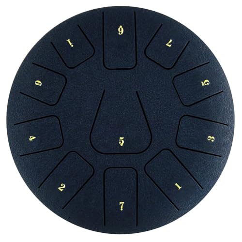 Qweradr 8 Steel Tongue Drum, 11-Ton Tamburin mit Drumsticks und Fingerpicks für Meditationen Tamburin Instrument E von Qweradr